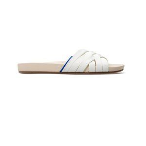 Rothy's Crossover Woven Cloud White Slide Sandals